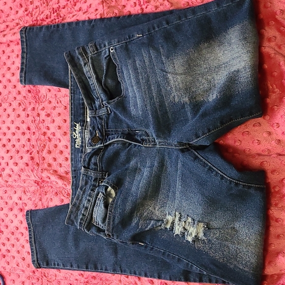 Pink Label Denim Co. Denim - Distressed Pink Label Denim Skinny Jeans